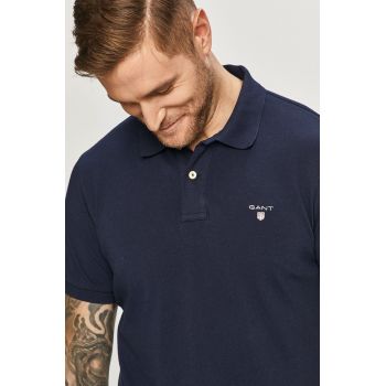 Gant Tricou Polo culoarea albastru marin, material neted de firma original