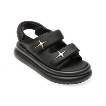 Sandale casual GRYXX negre, 23016, din piele ecologica de firma originala