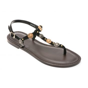 Sandale casual Steve Madden negre, ROMIE, din piele intoarsa