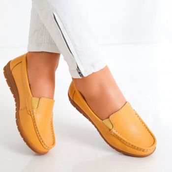 Pantofi dama casual Camel din Piele Naturala Comoi