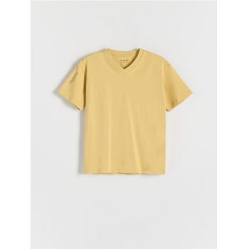 Reserved - Tricou cu imprimeu - galben-pal