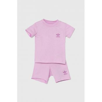 adidas Originals set de bumbac pentru bebelusi culoarea violet