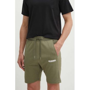 Hummel pantaloni scurti din bumbac culoarea verde