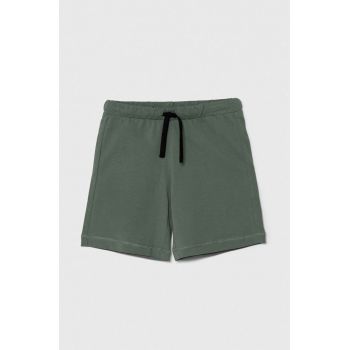 United Colors of Benetton pantaloni scurți din bumbac pentru copii culoarea gri, talie reglabila