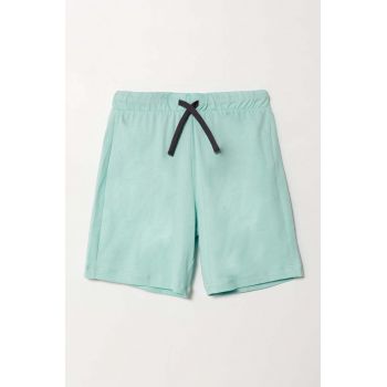 United Colors of Benetton pantaloni scurți din bumbac pentru copii culoarea turcoaz, talie reglabila