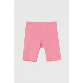 United Colors of Benetton pantaloni scurti copii culoarea roz, neted