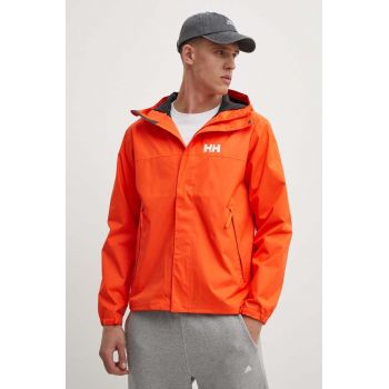 Helly Hansen geaca de ploaie Ervik barbati, culoarea portocaliu, 64032