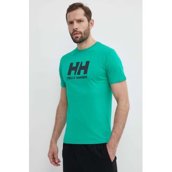 Helly Hansen tricou din bumbac barbati, culoarea alb, cu imprimeu