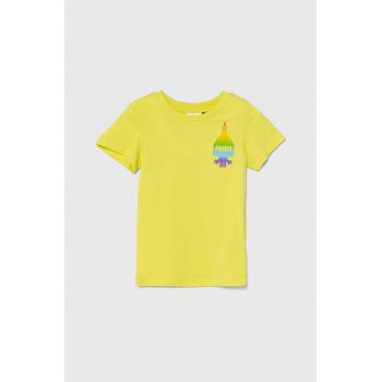 Puma tricou de bumbac pentru copii PUMA X TROLLS Tee culoarea verde, modelator