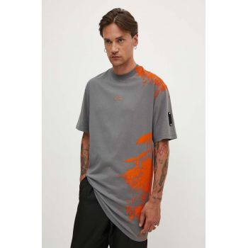 A-COLD-WALL* tricou din bumbac Brushstroke T-Shirt bărbați, culoarea gri, cu imprimeu, ACWMTS188