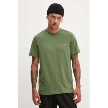 A.P.C. tricou din bumbac item barbati, culoarea verde, cu imprimeu, COFBT-H26904