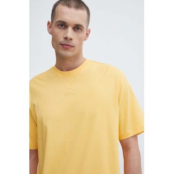 adidas tricou din bumbac barbati, culoarea galben, neted, IR9114 de firma original