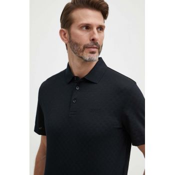 Joop! polo de bumbac Pacey culoarea negru, neted, 30036120 10015575