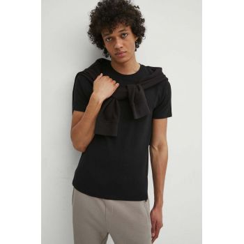 Medicine tricou barbati, culoarea negru, neted