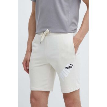 Puma pantaloni scurți POWER bărbați, culoarea bej, 678965