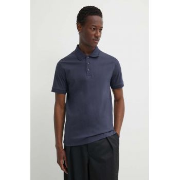 Tiger Of Sweden polo de bumbac Riose culoarea albastru marin, neted, T68882038