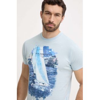 Vilebrequin tricou din bumbac PORTISOL barbati, cu imprimeu, PTSAP382