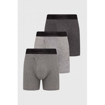 Abercrombie & Fitch boxeri 3-pack barbati, culoarea gri