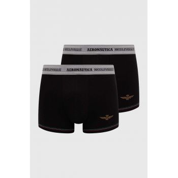 Aeronautica Militare boxeri 2-pack barbati, culoarea negru, AM1UBX004