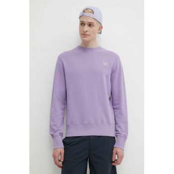 Superdry hanorac de bumbac barbati, culoarea violet, neted