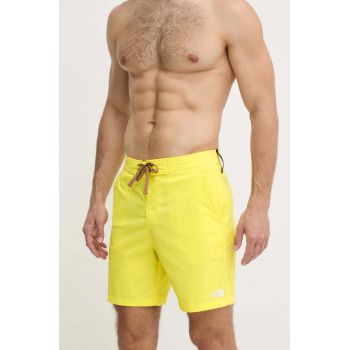 The North Face pantaloni scurti de baie culoarea galben, NF0A81X1QIF1 de firma original