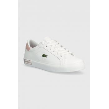 Lacoste sneakers pentru copii Vulcanized sneakers culoarea alb