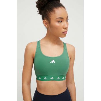 adidas Performance sutien sport Powerreact culoarea verde IT6641