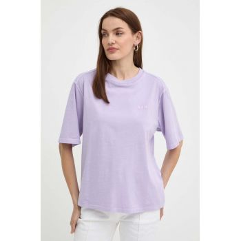 BOSS Orange tricou din bumbac femei, culoarea violet 50511711