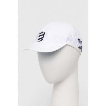 Compressport sapca Pro Racing Cap culoarea alb, modelator, CU00003B