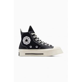 Converse teniși Chuck 70 De Luxe Squared HI culoarea negru, A06435C