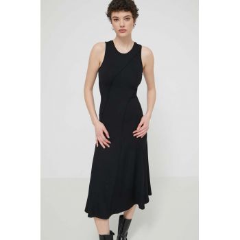 Desigual rochie FILADELFIA culoarea negru, midi, evazati, 24SWVK56