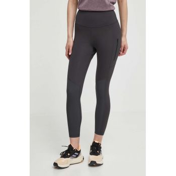 Helly Hansen leggins sport Blaze femei, culoarea gri, neted, 63182