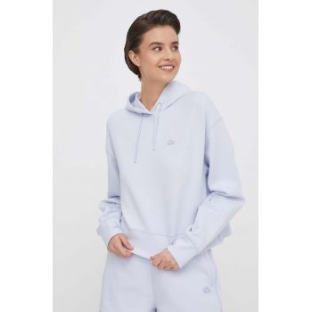 Lacoste bluza femei, cu glugă, neted