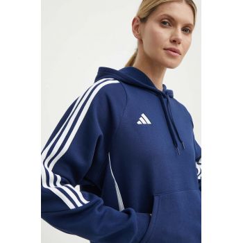 adidas Performance hanorac de antrenament Tiro 24 culoarea albastru marin, cu glugă, cu imprimeu, IR7507