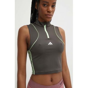 adidas Performance top de antrenament Hyperglam TK Q2 culoarea verde, cu turtleneck, IM8778