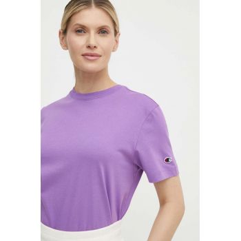 Champion tricou din bumbac femei, culoarea violet, 117207