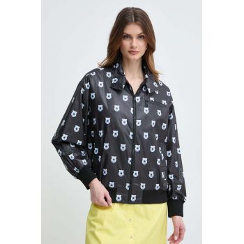 Karl Lagerfeld geaca bomber x Darcel Disappoints femei, culoarea negru, de tranzitie, oversize