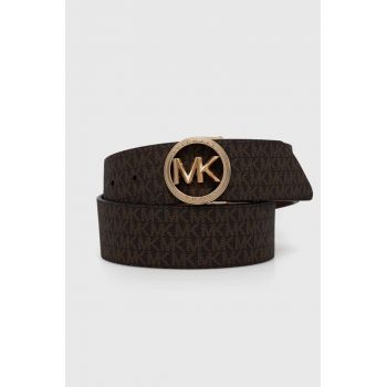 MICHAEL Michael Kors curea de piele cu doua fete femei, culoarea maro