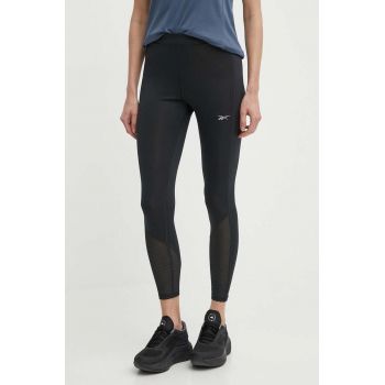 Reebok leggins de alergare culoarea negru, neted, 100075408