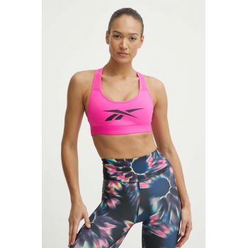 Reebok sutien sport LUX Collection culoarea roz, 100076156