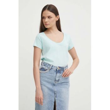 Pepe Jeans tricou din bumbac LUNA femei, culoarea turcoaz, PL505856 ieftin