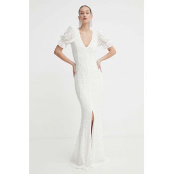 Rotate rochie de mireasă Lace Puffy culoarea bej, maxi, mulata, 112172857