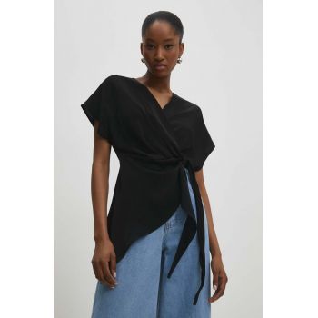 Answear Lab bluza femei, culoarea negru, neted