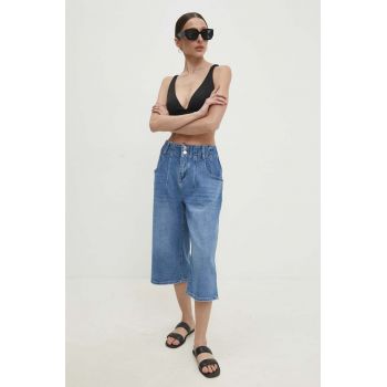 Answear Lab pantaloni scurti jeans femei, neted, high waist