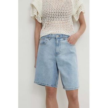 Answear Lab pantaloni scurti jeans femei, neted, high waist