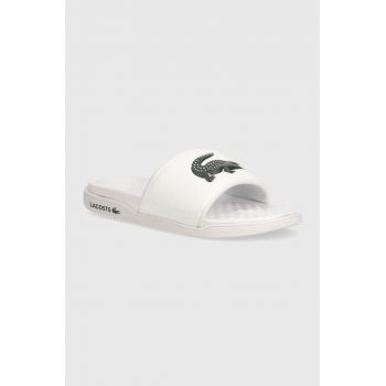 Lacoste papuci Croco Dualiste femei, culoarea alb, 43CFA1001