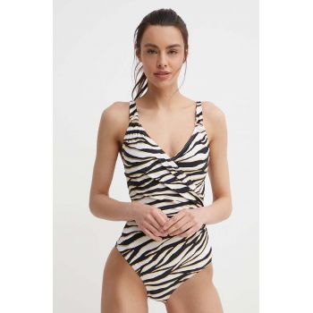 MICHAEL Michael Kors costum de baie dintr-o bucată SURPLICE ONE PIECE culoarea negru, cupa usor rigidizata, MM9P874