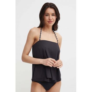 MICHAEL Michael Kors top de plaja HALTER TANKINI culoarea negru, MM7M167