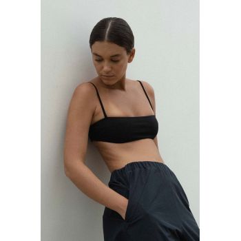 MUUV. sutien VENICE BEACH culoarea negru, bumbac, neted