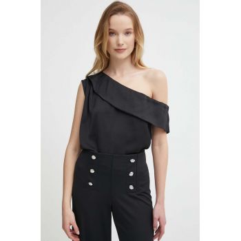 Sisley bluza femei, culoarea negru, neted